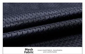 Close-up of breathable honeycomb mesh fabric on the inner lining of the outdoor vest