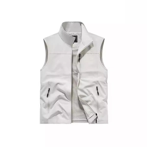 White quick-dry outdoor vest with multi-pocket design and breathable mesh lining