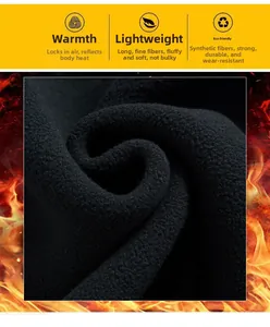 Nahaufnahme von schwarzem Polarfleece-Stoff mit Fokus auf Wärmeisolierung und Textur