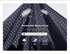 Close-up of breathable mesh lining in modal cotton spandex for men's vest comfort