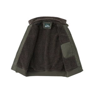 Veste polaire verte pour homme avec doublure thermique épaisse et poche intérieure d'hiver