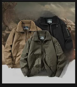 Detailed view of cargo jacket fleece collars and utility arm pockets in three colors