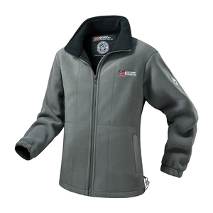 Herren Warme Fleecejacke Outdoor Norwegen Flagge Patch Stehkragen Durchgehender Reißverschluss Winter Casual Mantel