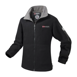 Schwere Herren Fleecejacke mit doppelseitigem Fleecefutter und Norwegen-Flaggen-Stickerei