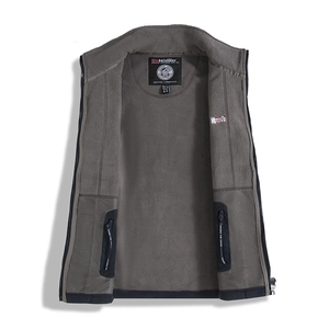 Outdoor Norway grey fleece vest with full zipper and functional side pockets for winter