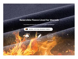 Detail of fleece lining on reversible winter vest showing thick warm thermal texture