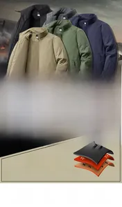 Détail de la doublure polaire chaude et du tissu coupe-vent pour veste d'hiver pour hommes