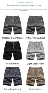 Short cargo homme en coton à cordon de serrage présenté en plusieurs couleurs