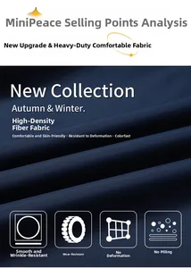 Close-up of high-density navy blue fabric showing wear-resistant and anti-pilling texture