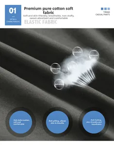 Détail du tissu en coton sergé gris foncé montrant la texture respirante et élastique