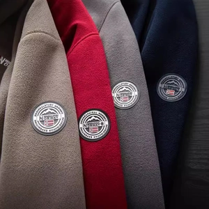 Outdoor warm fleece jackets in multi-colors with tactical Norwegian flag sleeve patches