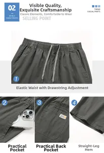 Détail du short cargo en coton avec taille à cordon et poches latérales pratiques