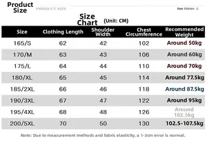 Detailed size chart for multi-pocket outdoor fishing vest showing S to 5XL measurements
