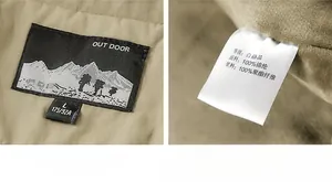 Détail de l'étiquette de col et de composition indiquant un tissu en 100% nylon pur