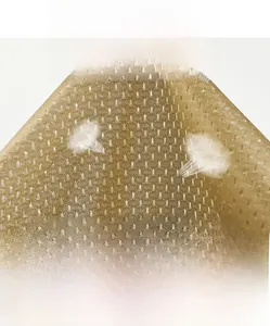 Detail of khaki breathable mesh fabric with fine air vents for quick-dry vest lining