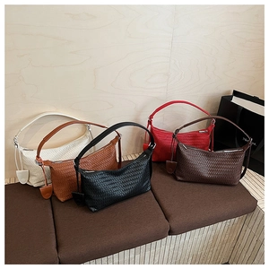 Multi-color collection of woven leather hobo bags with classic intrecciato craft detail
