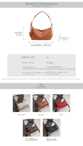 Detailed size chart and multi-color options for the woven texture hobo handbag