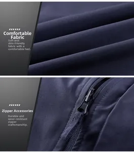 Detail of durable premium zipper and soft comfortable fabric on men's utility vest