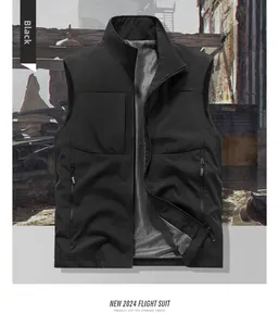 Detail view of the breathable mesh lining and durable multi-pocket design on a men's vest