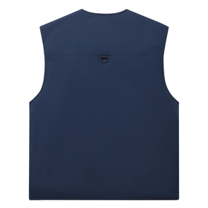 Outdoor navy utility vest with back D-ring and quick-dry fabric for hiking and fishing