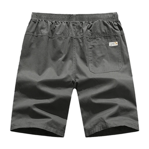 Short décontracté gris foncé pour homme avec taille élastique et poche arrière classique