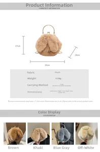 Guide des tailles pour sac seau lapin en peluche 20x17x10cm en plusieurs couleurs