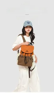 Outdoor travel backpack with color-block design featuring waterproof oxford fabric