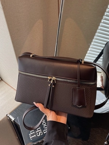 Women PU Leather Crossbody Bag Stitched Woven Texture Small Square Bag Versatile Commuter Shoulder Bag Patchwork Design Handbag