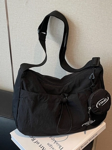 Borsa a Tracolla in Tela da Donna a Grande Capacità Borsa a Tracolla Casual Dumpling Con Piccolo Borsellino Rotondo Tracolla Regolabile