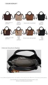 Gros plan sur les coutures matelassées et la poche intérieure d'un grand sac