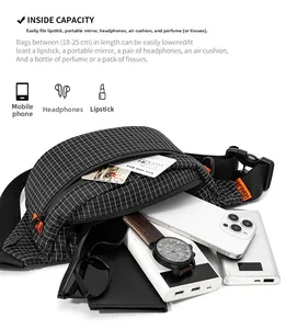 Detailansicht der großen Kapazität einer Crossbody-Tasche mit täglichen Essentials