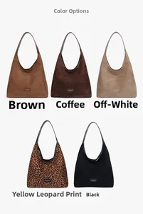Detailed close-up showing five colors and suede texture of the mini crossbody bags