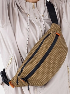 Mode Karierte Nylon Brusttasche Für Herren Damen Leichte Reise Umhängetasche Sport Gürteltasche Gittermuster Große Kapazität
