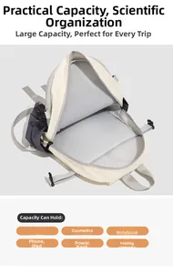 Detail view of large interior storage space in this hiking backpack for daily essentials