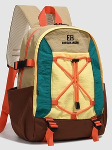 Lightweight Contrast Color Outdoor Backpack Nylon Water Repellent Hiking Travel Daypack For Men Women Casual Sports Bag