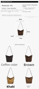 Spécifications de taille détaillées pour les sacs seau en cuir PU léopard et mat