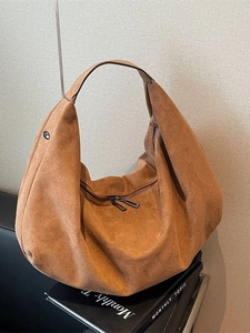 Sac à Bandoulière pour Femme en Daim Dépoli Grande Capacité Style Hobo Minimaliste Vintage Sac Fourre-tout Décontracté