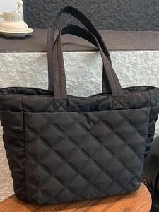 Women Large Capacity Nylon Quilted Tote Bag Rhombic Pattern Shoulder Handbag Fashion Casual Shopping Bag For Commuting Daily Use