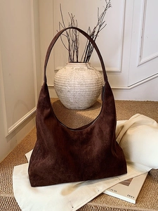 Vintage Wildleder Große Kapazität Tote Bag Für Damen Retro Hobo Schultertasche Minimalistische Pendler Achseltasche Winter Mode Handtasche