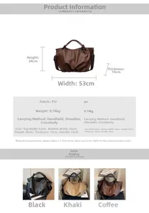 Guida alle taglie per borsa tote in pelle PU con dimensioni e opzioni di colore