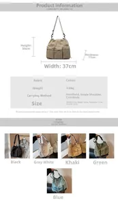 Detailed chart showing canvas tote dimensions, 0.33kg weight, and multiple pocket layout