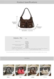 Detailed size specifications and color options for the plaid PU leather backpack