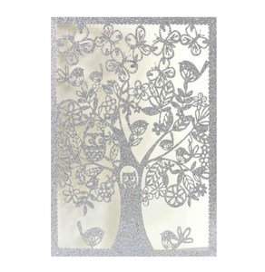 Laser Cut Tree Hollow Out Invitation Cards Glitter Paper For Wedding Graduation Party With Envelopes Inner Sheets