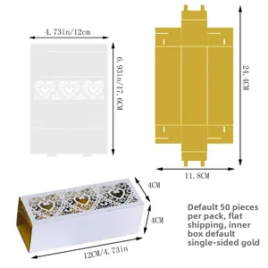 Detailed dimensions of laser-cut heart candy box with flat template and 3D assembly view
