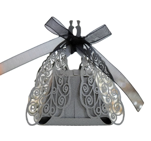 Laser Cut Hollowed Peacock Wedding Candy Box Elegant Artificial Pearl Paper Gift Box With Ribbon For Party Favors Chocolate Treat Box