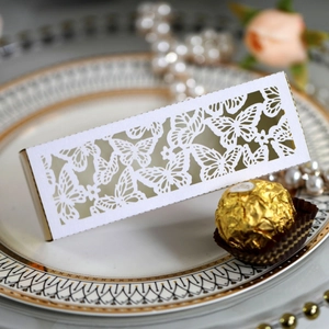 Boîte à Bonbons de Mariage Papillon Découpe Laser Élégante Boîte Cadeau Creuse pour Chocolat Or Argent pour Décoration de Fête