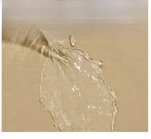 Close-up of khaki waterproof fabric with water droplets showing premium texture and quality