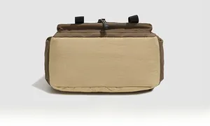 Detailed bottom view of the waterproof nylon backpack with adjustable buckles and straps