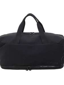 Large black travel duffel bag for fitness and commuting with durable nylon fabric