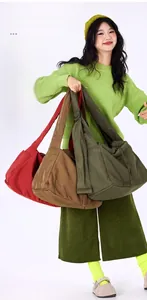 Nylon tote bags detail showing soft durable fabric and thick woven texture